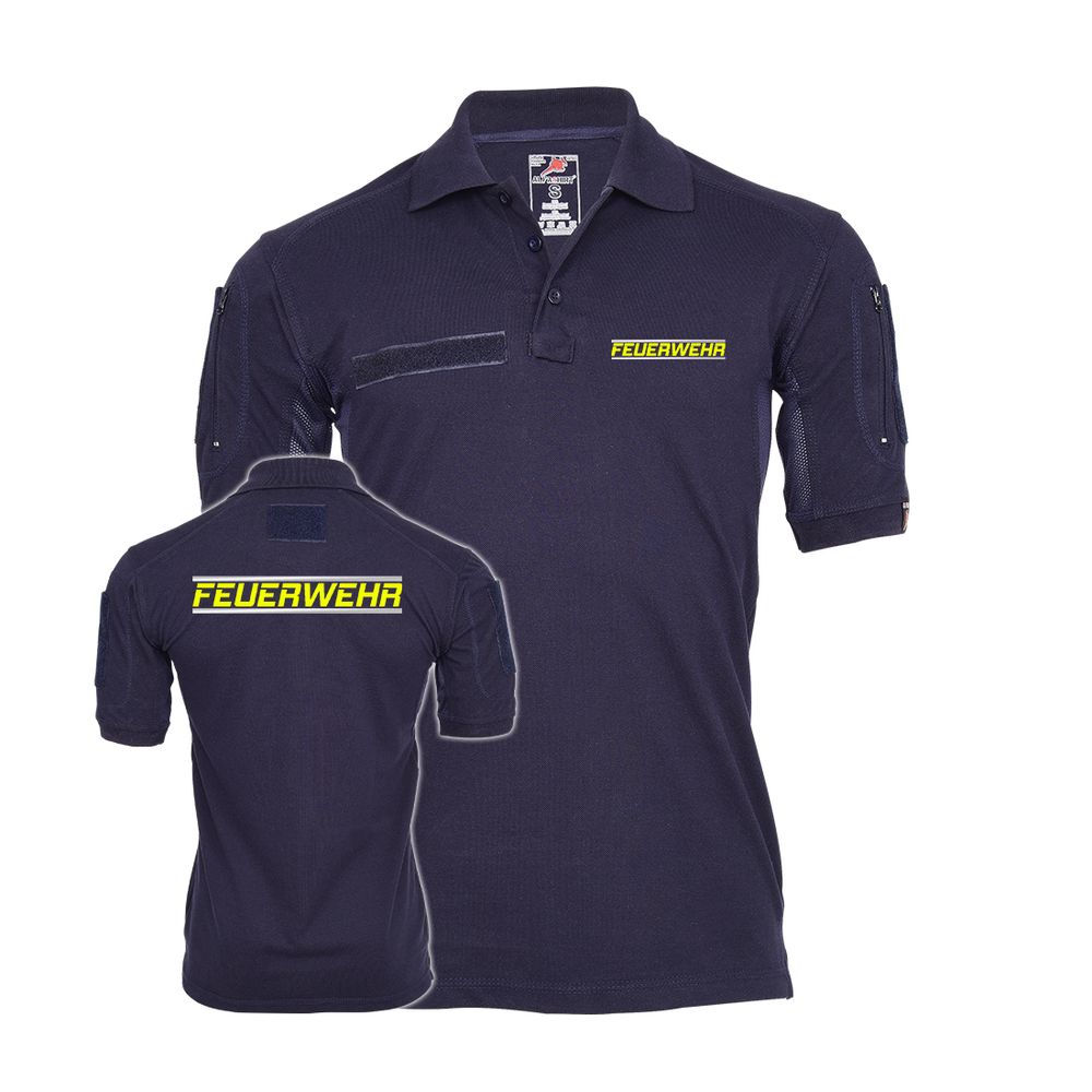 Tactical Polo Feuerwehr Neon Gelb Reflex GESTICKT Navy Typ 2 Rettung Fire #47330