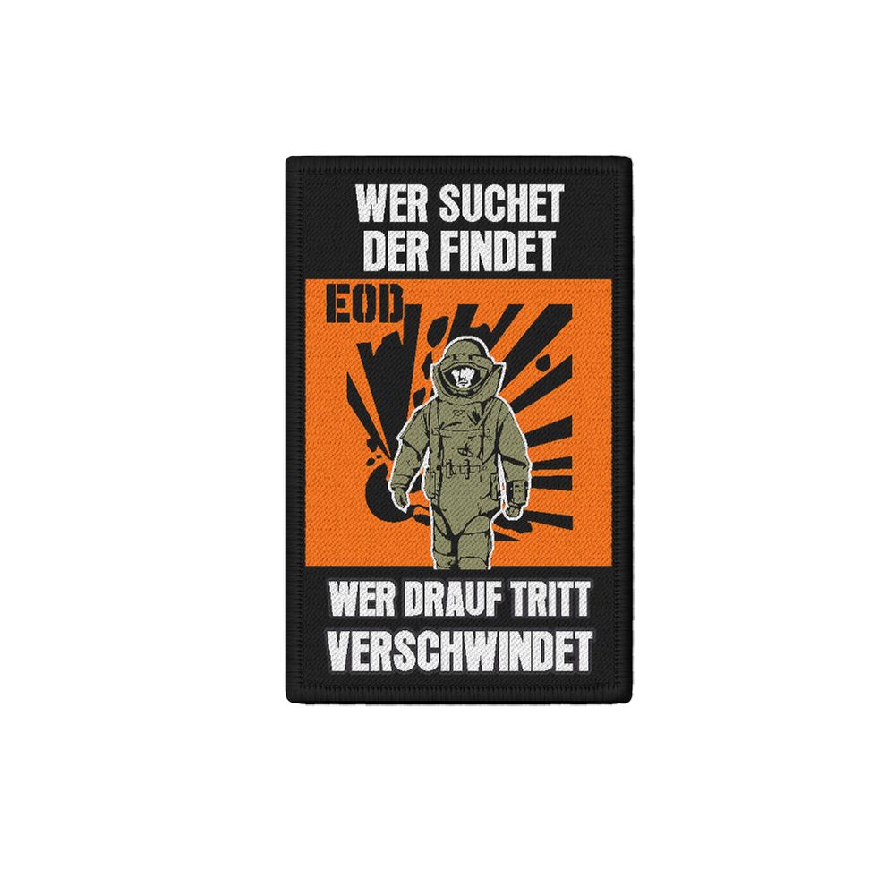 Patch7,5x4,5 EOD Fun Kampfmittel-Räumer Wer sucher der findet Bodenfund #34622