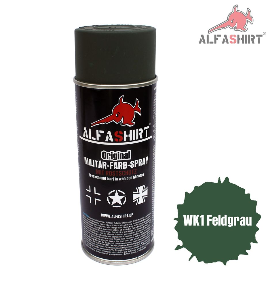 Color Spray WK1 FIELD GRAY Paint Paint Air Force Tank Gray Military Oldtimer # 12685