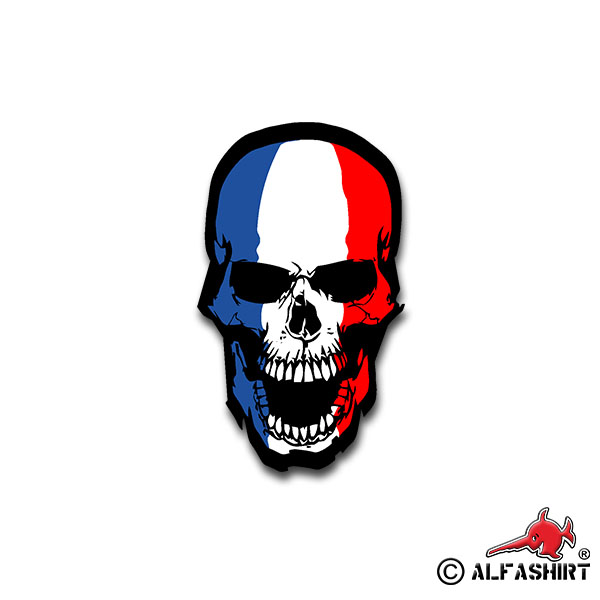 Aufkleber/Sticker Frankreich Schädel Knochen Totenkopf Einheitsstaat 7x4cm A1498