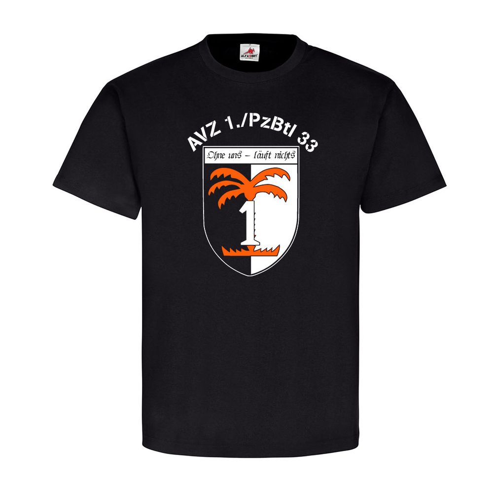 AVZ 1 PzBtl 33 Panzer Bataillon Bundeswehr Kompanie Wappen T Shirt #21321