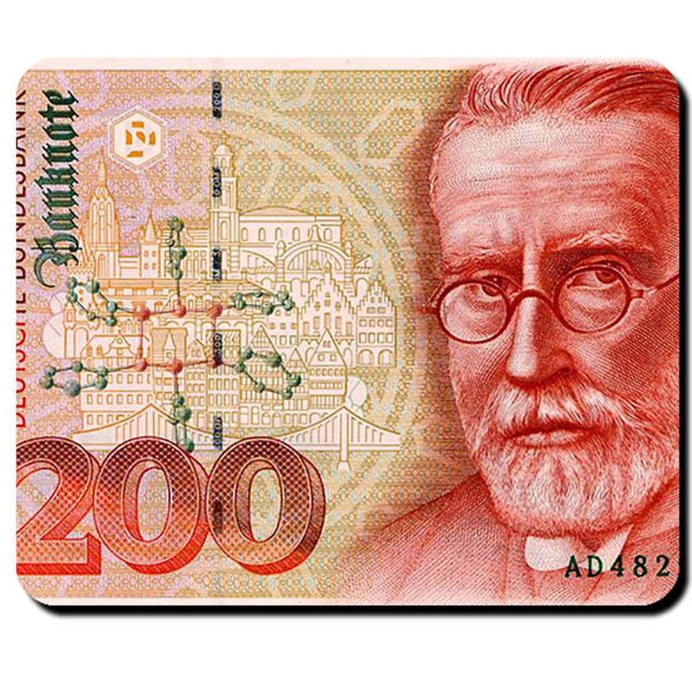 200 Mark Deutsche Mark Geldschein Währung Banknote Paul Ehrlich Mauspad #16347