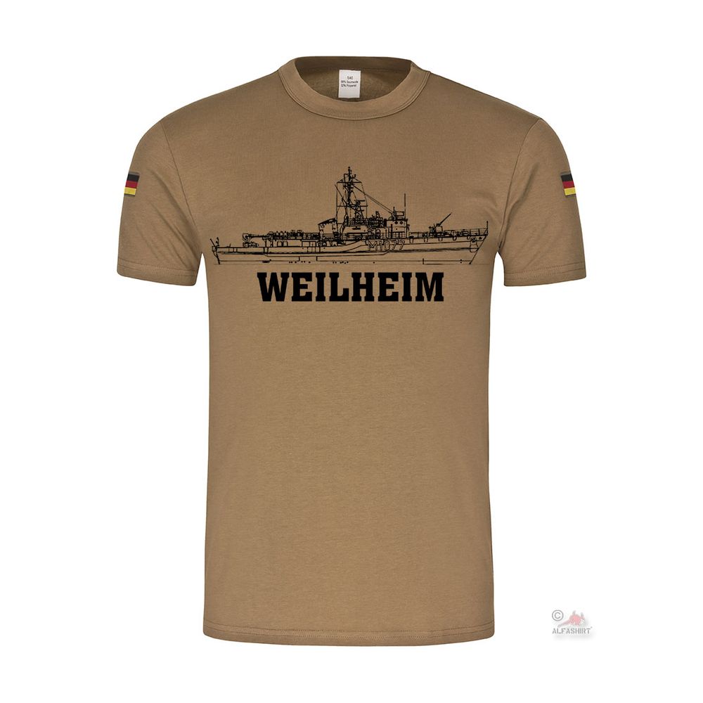 Mine hunting boat Weilheim Lindau Class 331 Ship Federal Navy Tropical T-Shirt # 29021