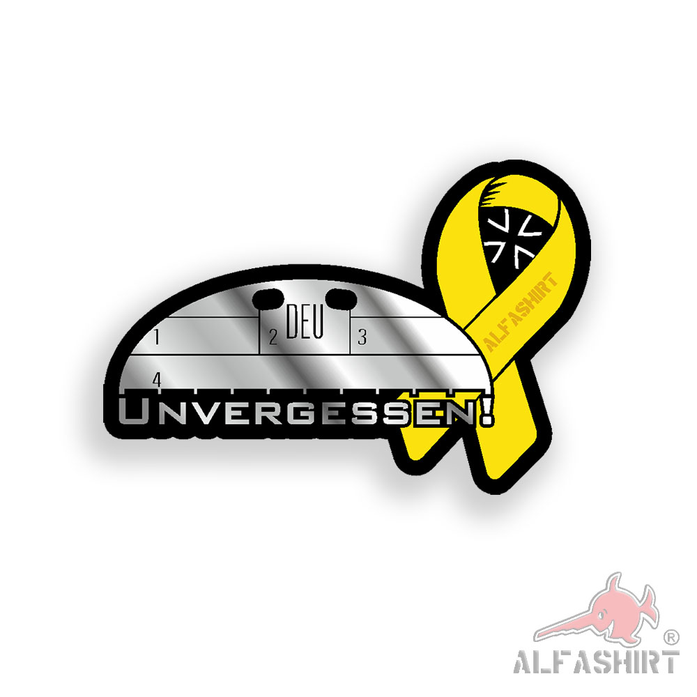 Sticker Unforgettable yellow ribbon Bundeswehr BW souvenir 6x9cm #A1675