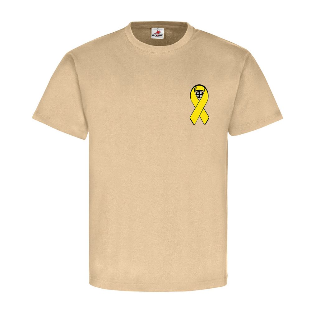 Gelbe Schleife mit Bundeswehrkreuz EK Bw Solidarität mit unseren - T Shirt #5443