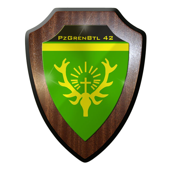 Wappenschild / Wandschild - Panzergrenadier Bataillon 42 PzGrenBtl #8985