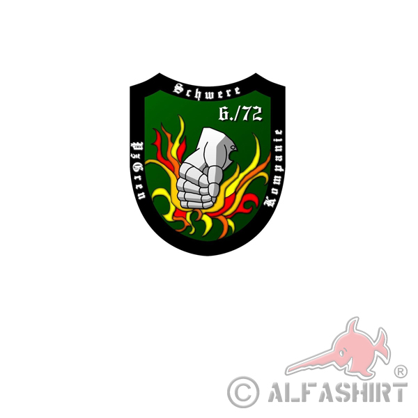 6 Company PzGrenBtl 72 Panzergrenadierbataillon Sticker 7x7cm # A4094
