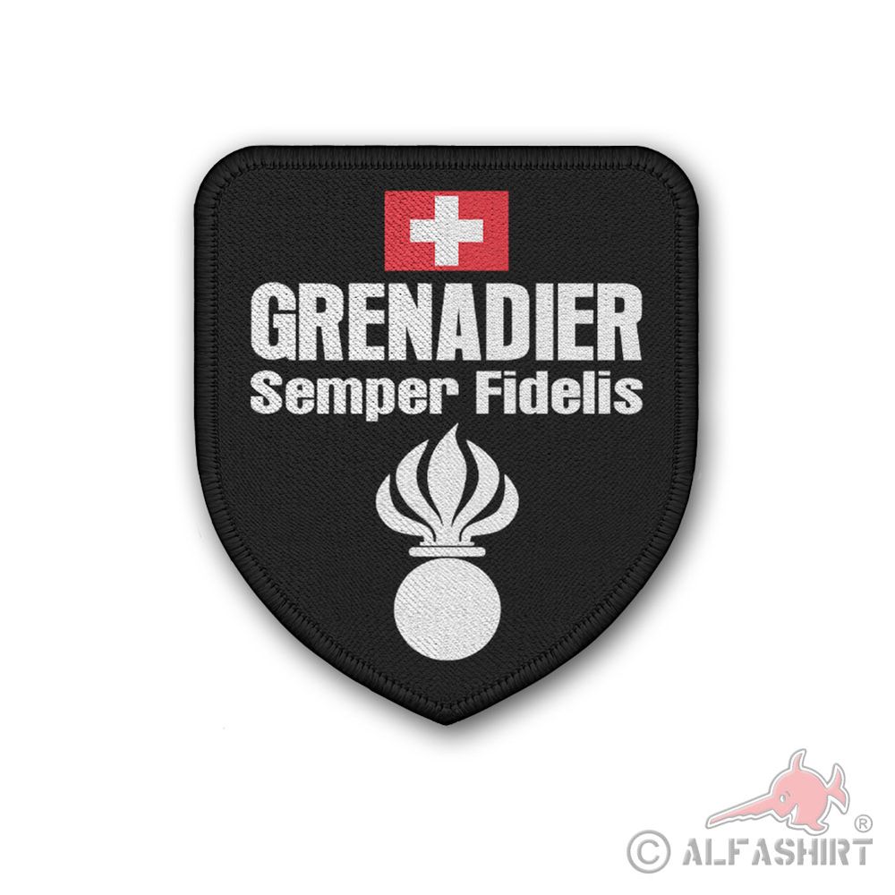 Patch Grenadier Semper Fidelis Coat of Arms Panzergrenadier Schweizer 7.5x6.5cm #42265