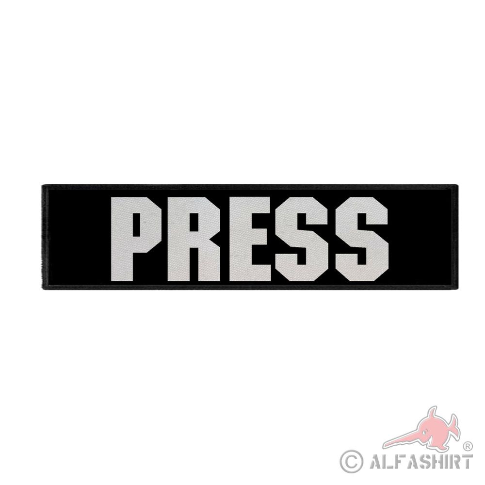 Rückenpatch Press Presse Media Fotograf Medienabteilung Autor 28x7cm #39393