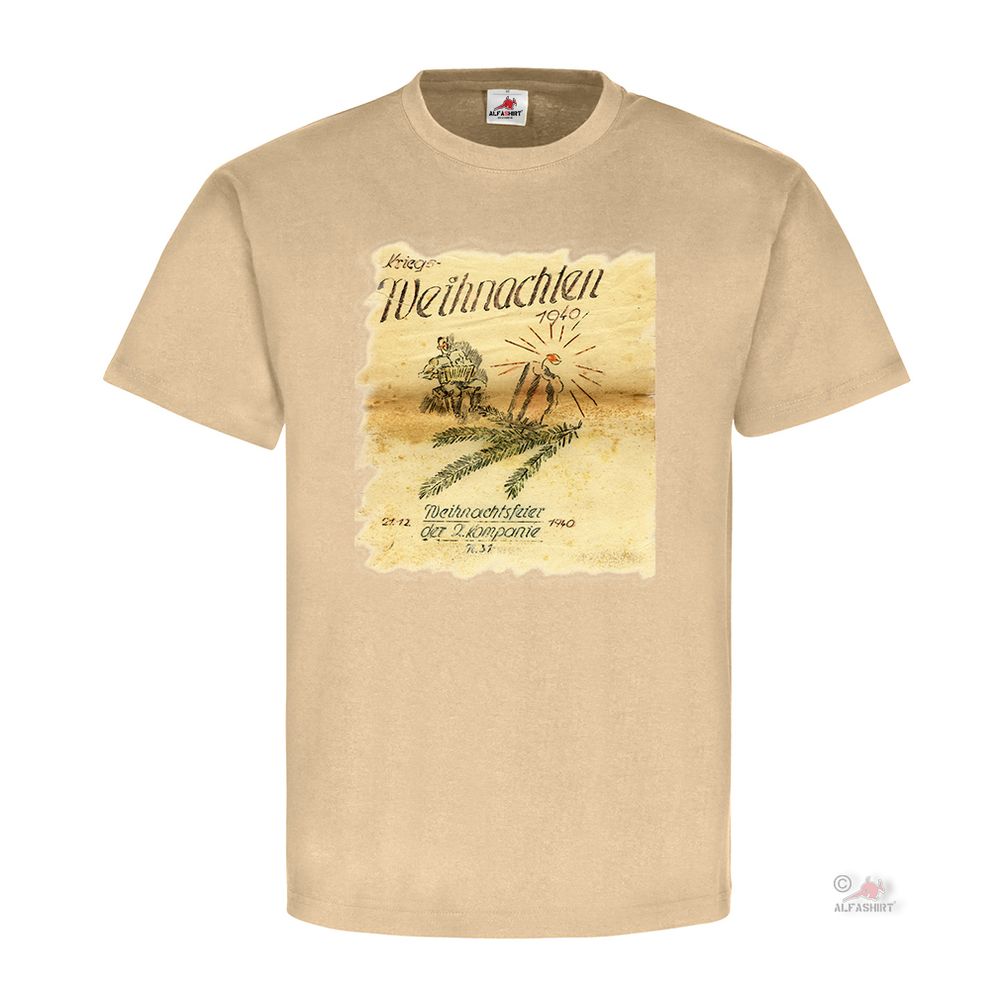 War Christmas Party of the 2nd Company 1940 Greeting Card Military T Shirt # 23470