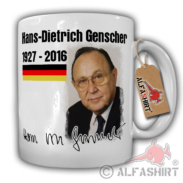 Tasse Hans-Dietrich Genscher Außenminister Liberaler Wiedervereinigung #17767