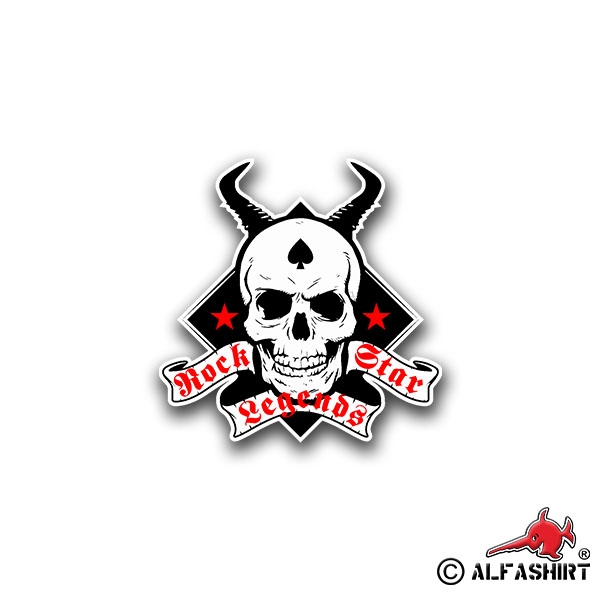Sticker Rock Star Legends skull horns legend star 7x7cm A904
