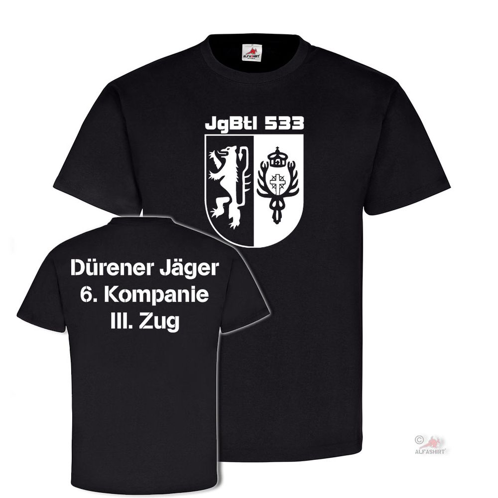6 JgBtl 533 III Zug Jäger Bataillon Bundeswehr Düren Kompanie - T Shirt #25551