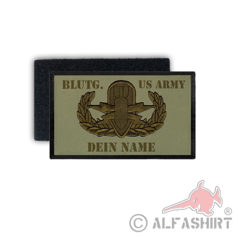 Personalisiertes EOD US Blutgruppen Patch Explosive Ordnance 7,5x4,5 #37571