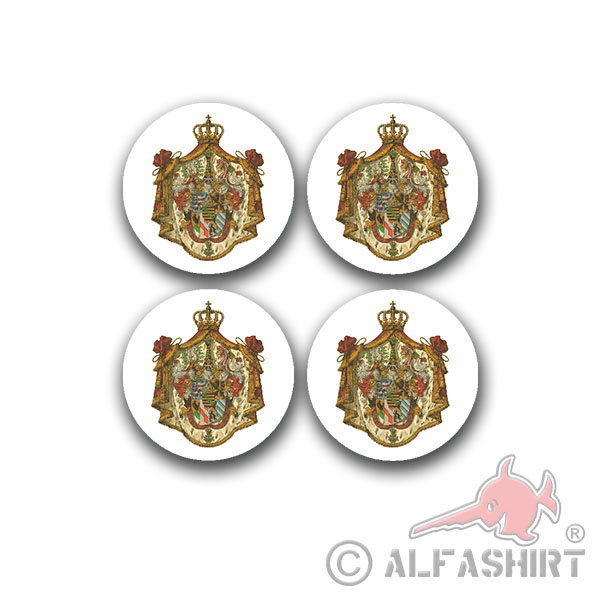 Grossherzogtum Sachsen-Weimar-Eisenach Mini Set Sticker 4Stück 3,3cm#A4308