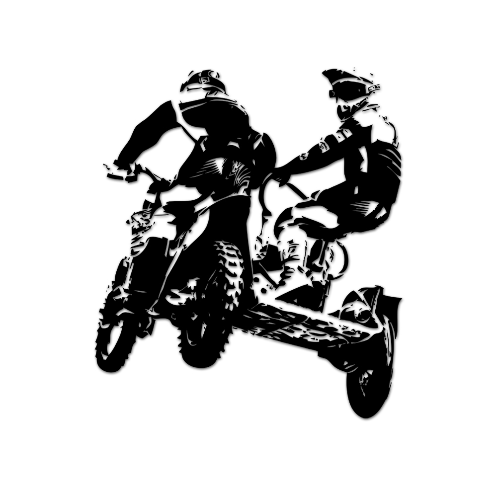 Sidecar Racing Motocross Seitenwagen MX SX Aufkleber Sticker 30 x 25 cm  #A6171