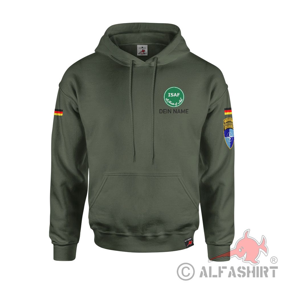 Hoodie Kapuzenpullover personalisiert ISAF International Security Force #42828