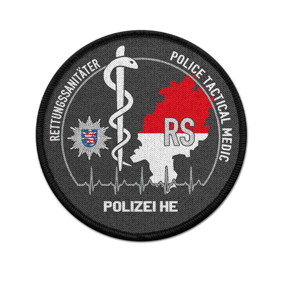 Patch 7,5cm rund Hessen HE Polizei Rettungssanitäter RS Police Tactical#43960