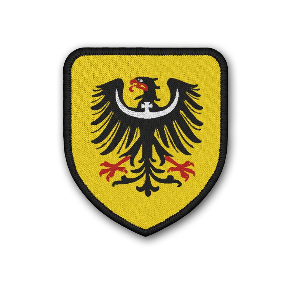 Patch Wappen Schlesien Adler Krone Wappentier Gelb Aufnäher Stadtwappen #21843