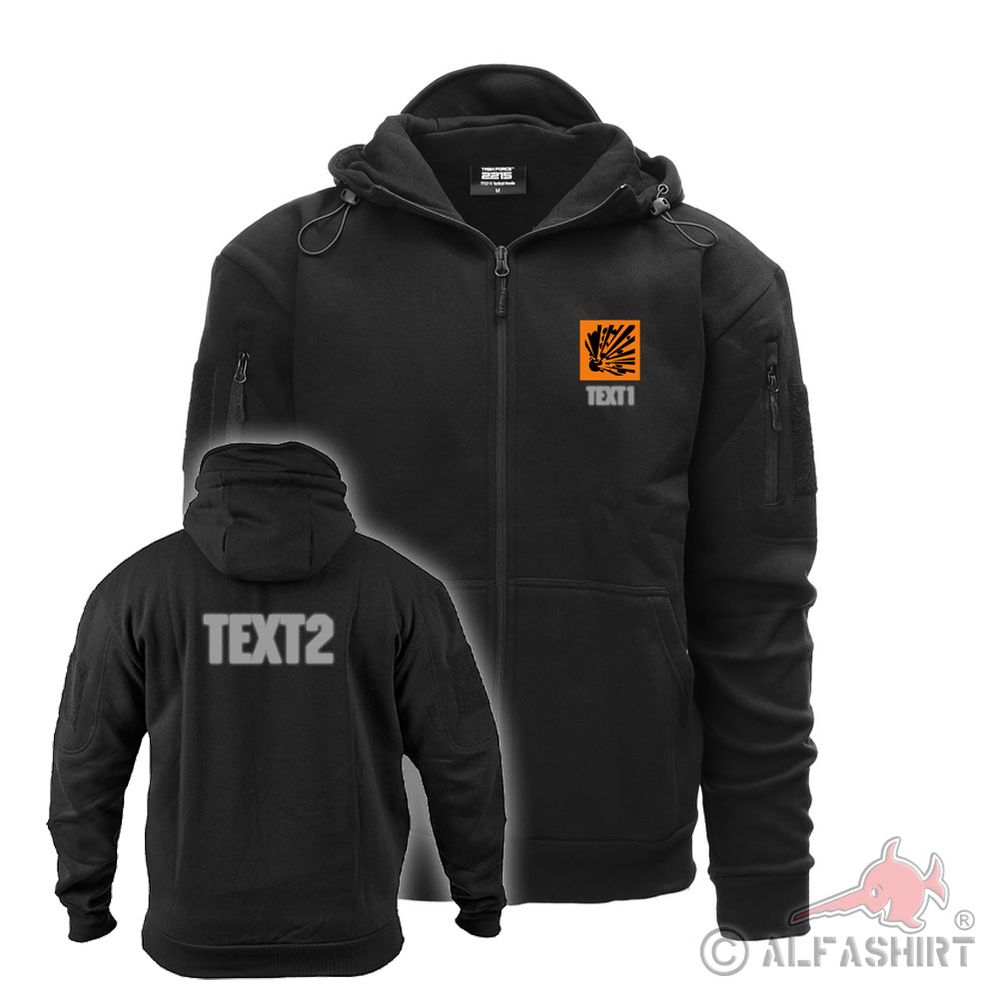 Tactical Hoodie Jacket REFLECTIVE Silver Explosive Warning Pyrotechnics #44405