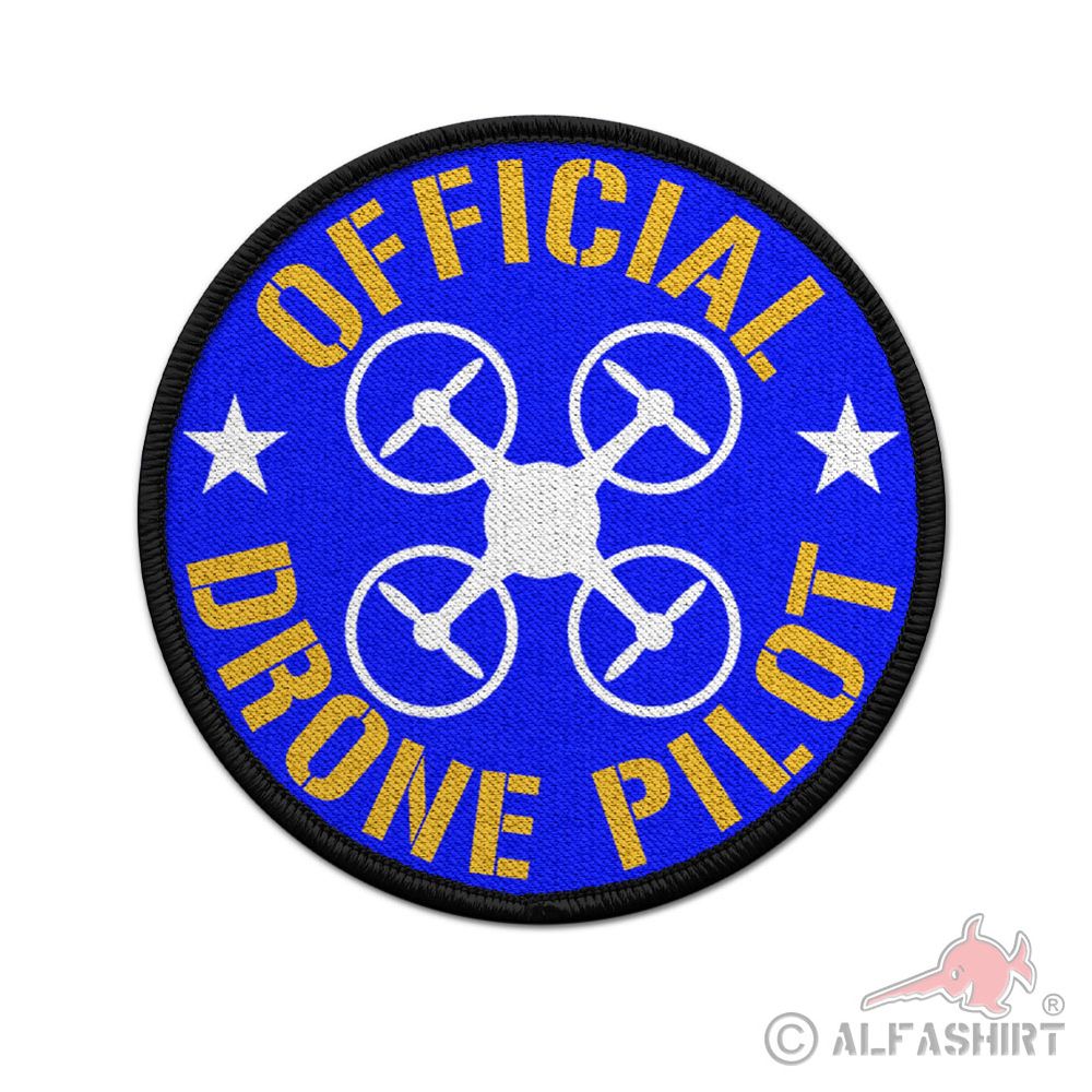 9cm Patch official DRONE PILOT Drohne Kamera Flug Aufnäher Beruf#36740