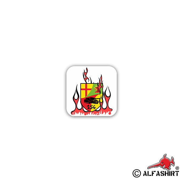 Sticker PzBtl 154 Flames Panzerbataillon Bundeswehr 7x7cm A2391