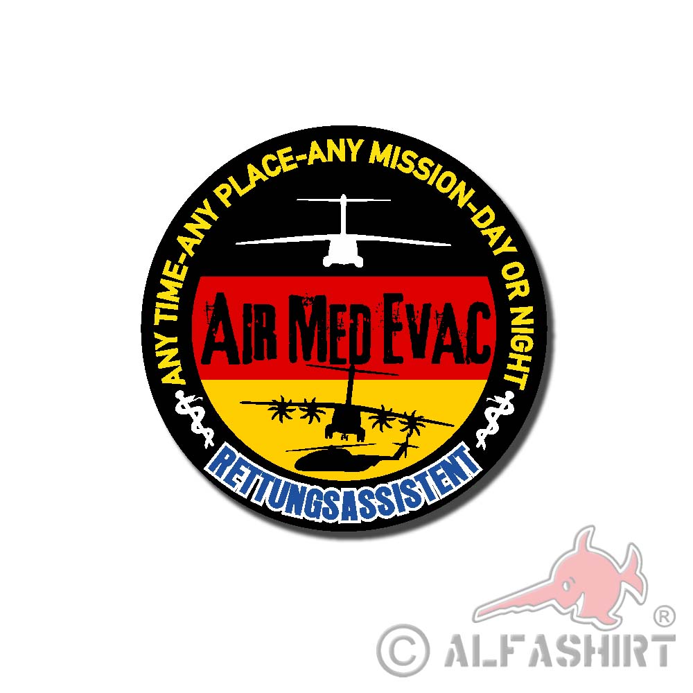 Aufkleber Air Med Evac Rettungsassistent Dienstzeit Luftrettung 7,5cm #A4736