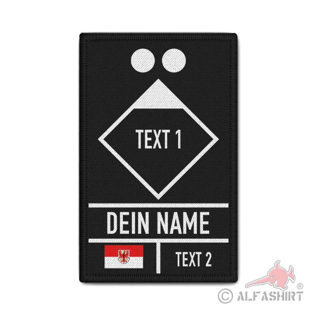 Rank Patch 9,8x6cm personalisiert Feuerwehr Brandenburg Bundesland #41703