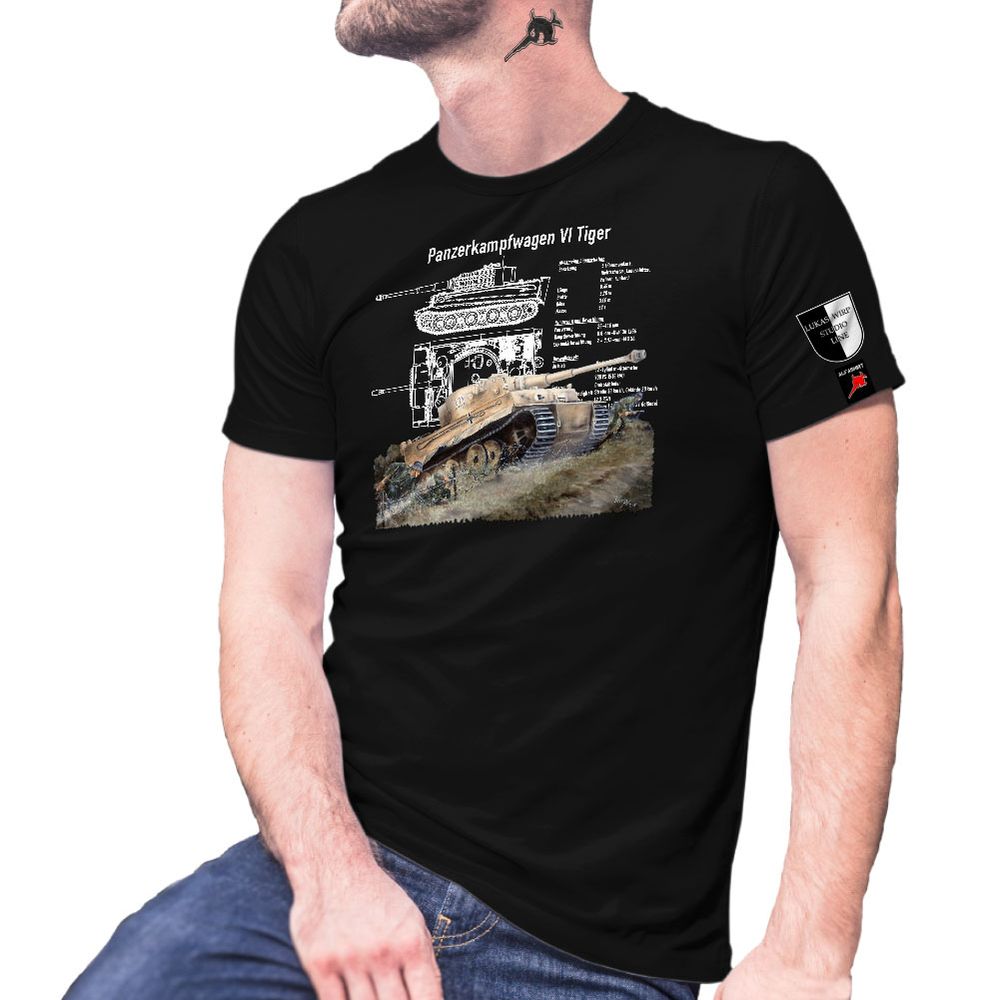 Lukas Wirp PzKpfw VI Panzer Kampfwagen Tiger Blaupause Kunst T Shirt #27845