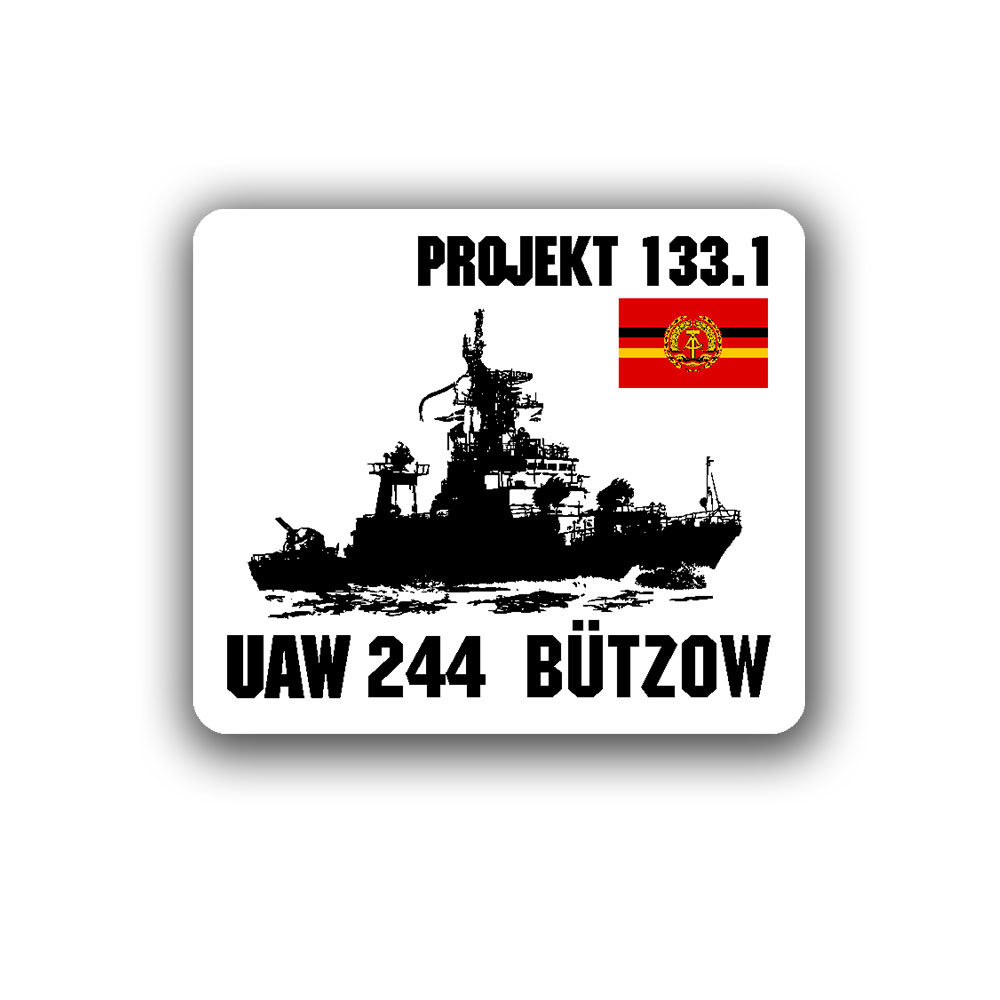 Aufkleber Projekt 133 1 DDR VM Volksmarine UAW 244 Bützow Schiff 7x6cm#A6302