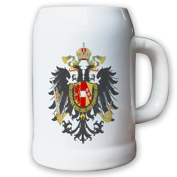 Krug / Bierkrug 0,5l - Königreich Österreich Wappen Adler #9421