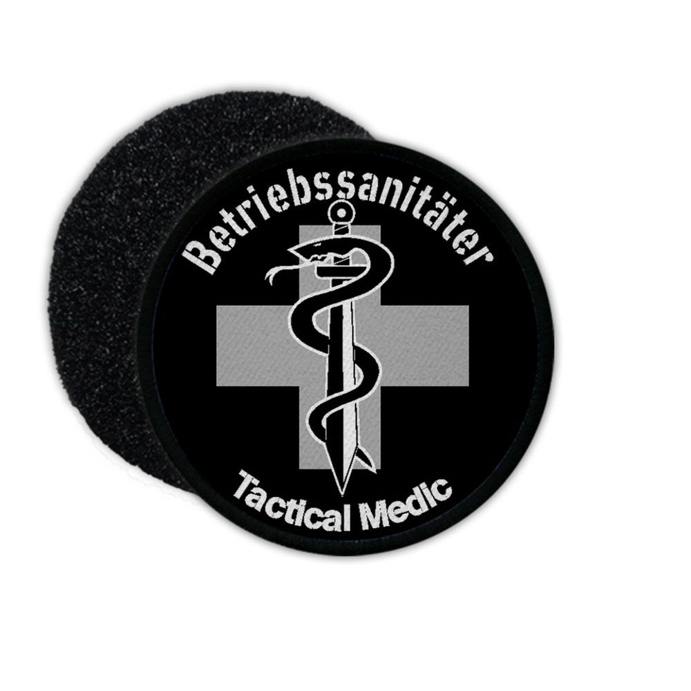 Patch Betriebssanitäter Aufnäher Klett Sanitäter Betrieb Firma Tarn Grau #35477