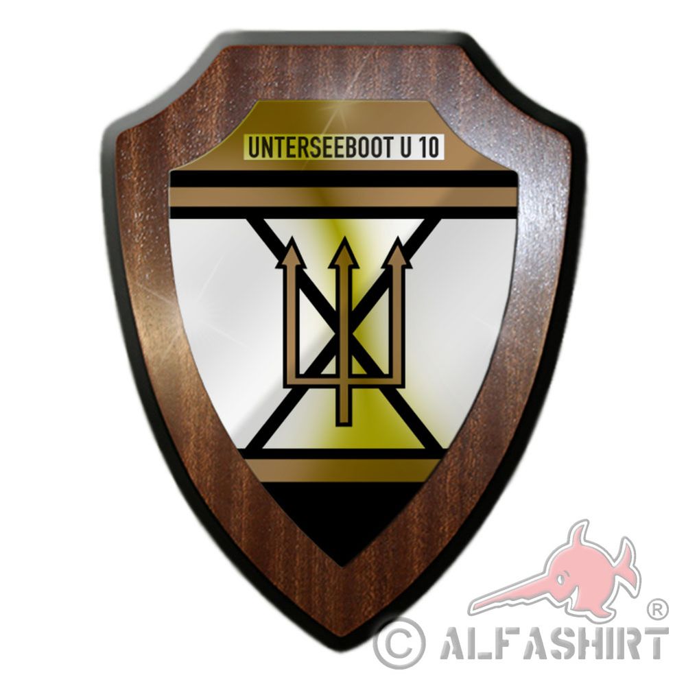 Heraldic shield submarine U10 type II B Germaniawerft decoration coat of arms # 31091