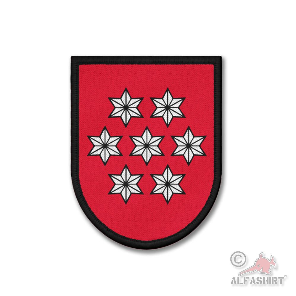 Patch 9x7cm Land Freistaat Thüringen TH Bundesland Wappen Schild Stern #45603