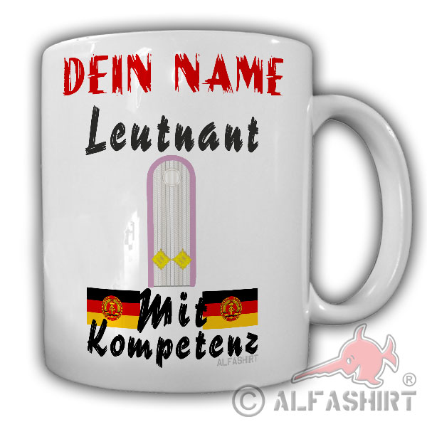 Leutnant der Panzer Truppe personalisiert Tasse #25398