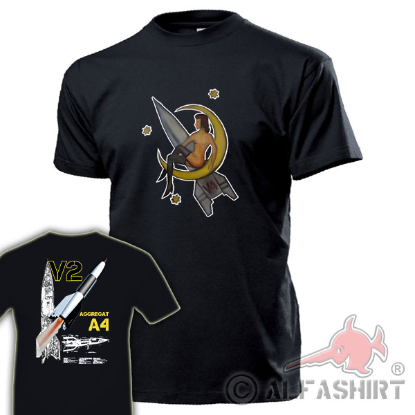 2 Aggregat A4 Rakete Peenemünde Wernher von Braun Logo Bauplan T-Shirt # 17622