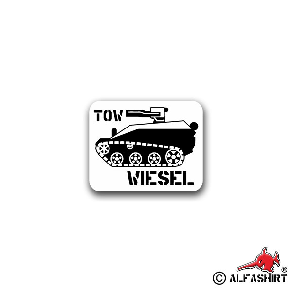 Sticker Tow weasel full-track vehicle anti-tank weapon 9x7cm A1574