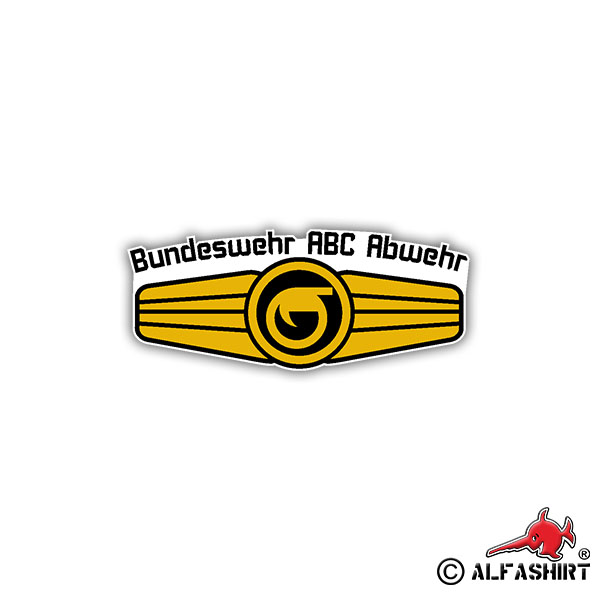 Sticker BW ABC Defense Atom Bio Chemistry Coat of Arms 10x4cm A1205