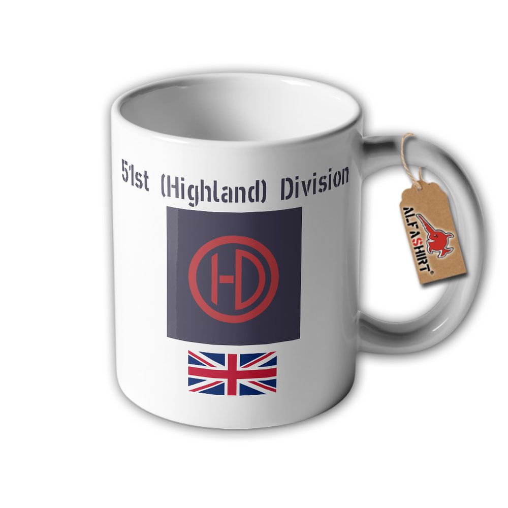 Tasse 51st Highland Division British Army Abzeichen Wappen Logo Emblem #32375