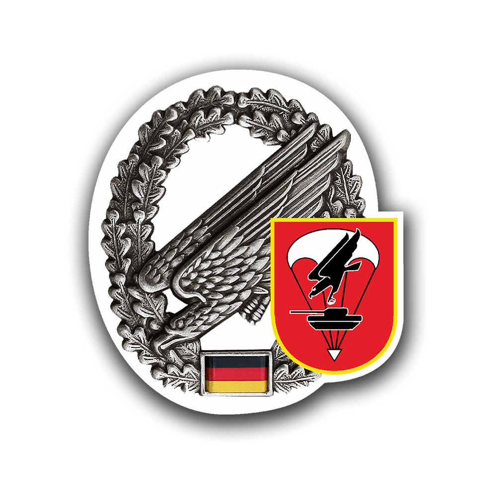 Aufkleber Barettabzeichen Fallschirmjäger FschJgBtl  1 10x9cm #A6303