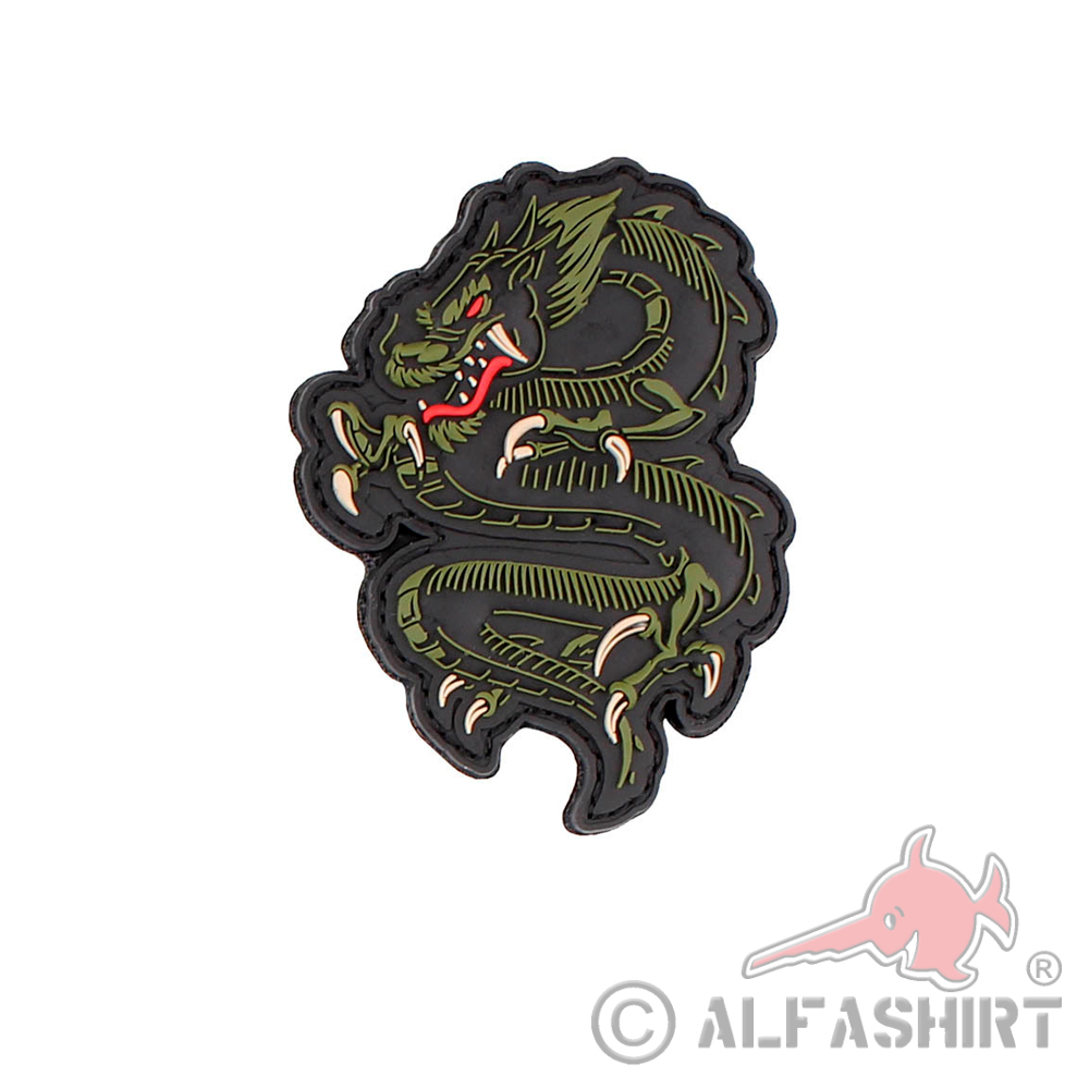 3D Rubber Dragon Patch Ninja Krieger Kämpfer Kampfsport Karate 9  x 6 cm#26989