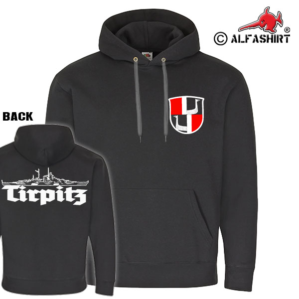 Schlachtschiff Tirpitz Marine Wappen Schiff Bismarck Kapuzenpullover #17364