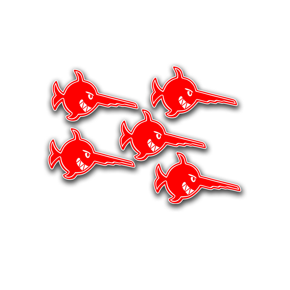 Bad swordfish 5er saw fish U96 fish submarine tower coat of arms each 4,2x 2,5cm A5095