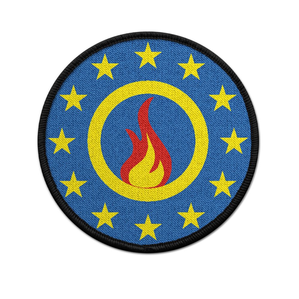 Patch Europa Feuerwehr EU Abzeichen Sterne Flamme Fahne Berufs Freiwillige#24395