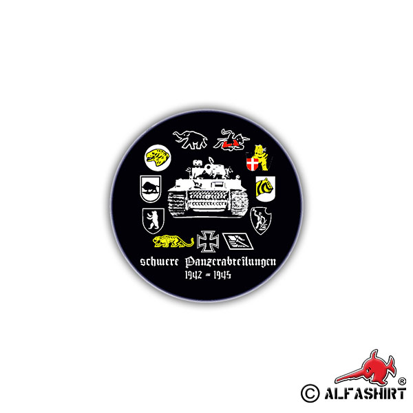 Sticker sPzAbt crest badge heavy tank division 7x7cm A1233