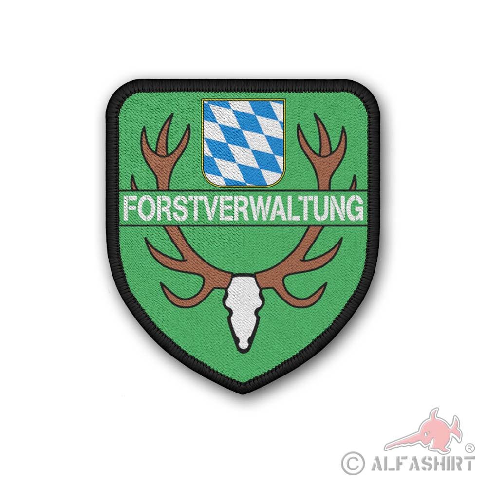 Patch Forstverwaltung Bayern Förster Jäger Revier Aufnäher Wappen Wald #41045