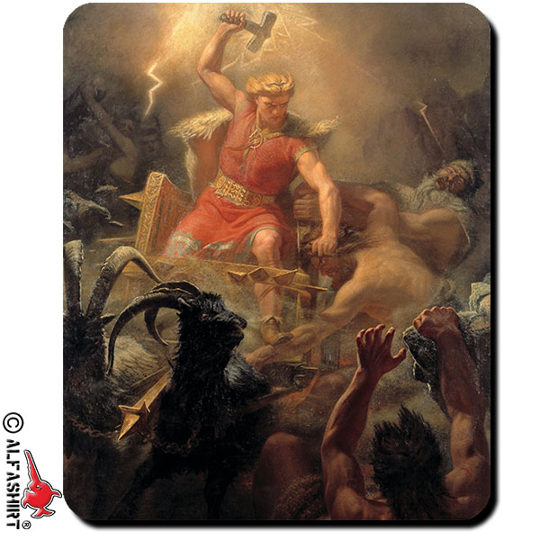 Thor Eskil Winge 1872 Odinssohn Mjölnir Asenfürst Donar Gott  Mauspad #16093