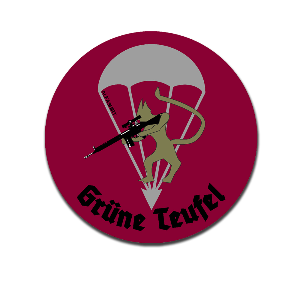 Grüne Teufel Bordeaux Fallschirmjäger Bundeswehr Aufkleber 7x7cm#A5846