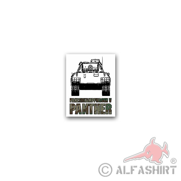 Sticker Panther tank medium main battle tank V vehicle 6x7cm A3368