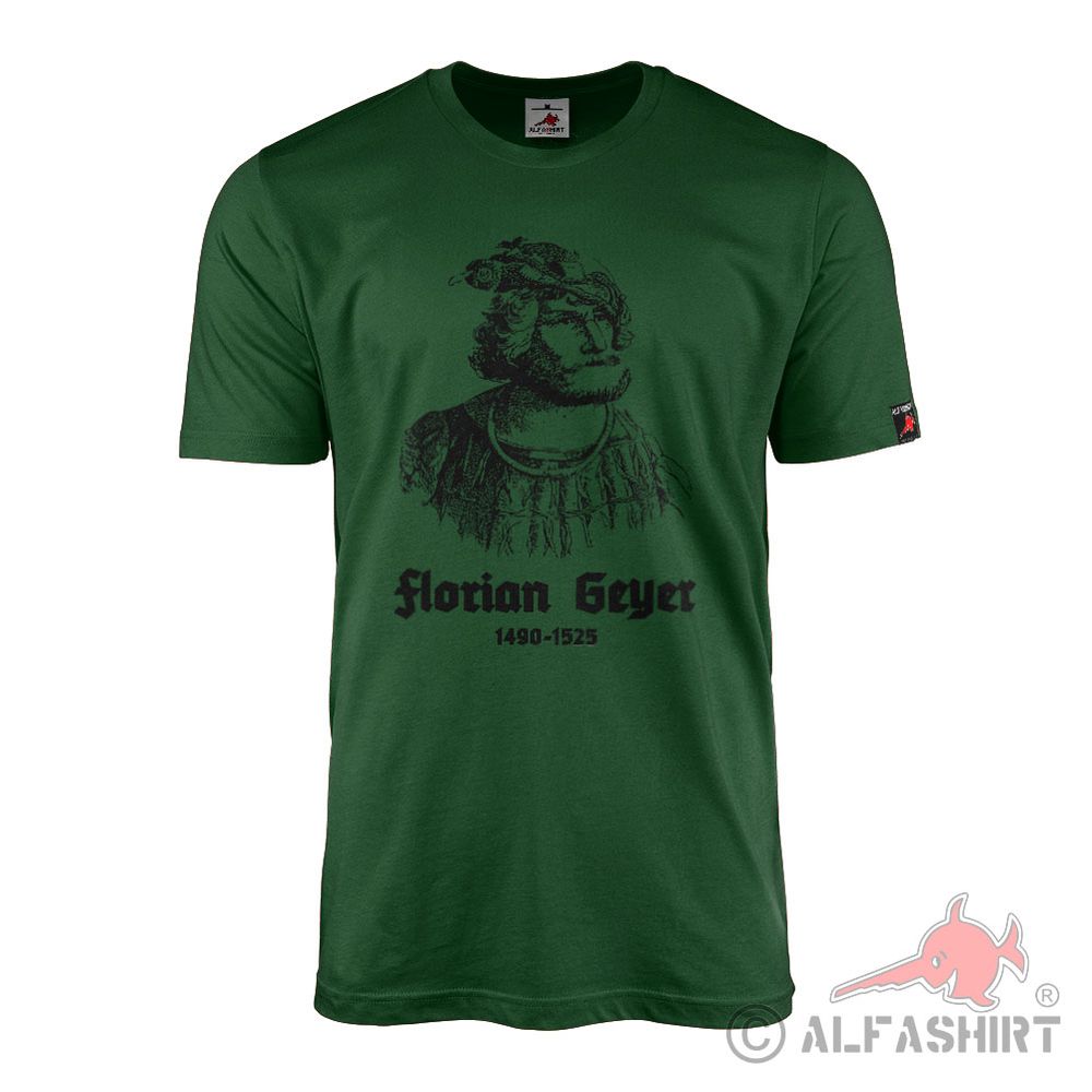 T-Shirt grün Florian Geyer Giebelstadt fränkischer Reichsritter Ritter 42671